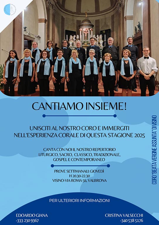 Tutti i giovedi a Visino il coro amatoriale